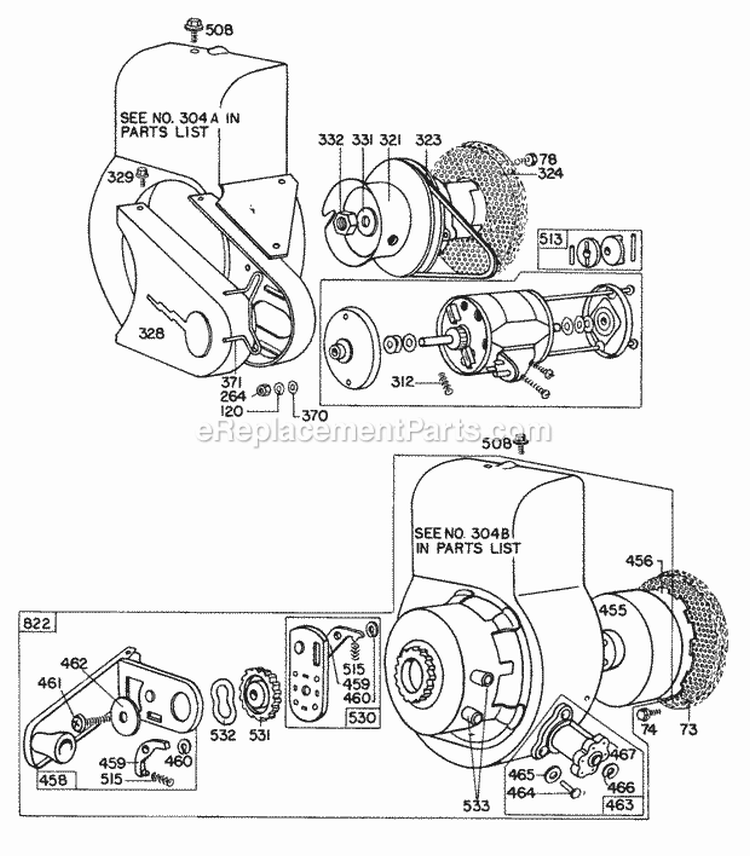 Blower HsgsRewind Starters Diagram and Parts List for 060212-0168-99  Briggs and Stratton Engine